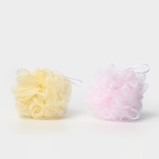 A set of body washcloths Cupellia spa: 2 balls of 50 grams, beige and pink