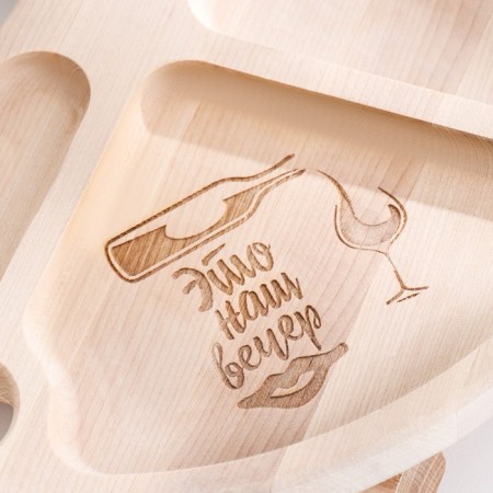 Table - a tray with a menage and folding legs "This is our evening" d = 30x2 cm, birch-6