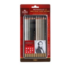 Watercolors Koh-I-Noor Mondeluz 3722, 12 pieces, gray gamma, in a metal pencil case in a blist