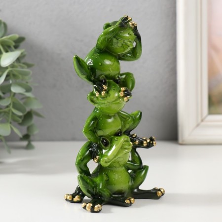 Souvenir Polystone Lak "Pyramid from Frogs" 14x7.5x5 cm-1