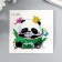 Tattoo on the body color "Panda in the crown" 6x6 cm
