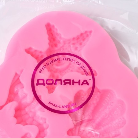 Mold Dolyana "Ocean", silicone, 8 × 7.5 × 1 cm, pink color-5