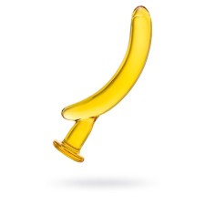 Unrealistic phallimitator Sexus Glass, glass, yellow, 17.5 cm