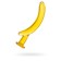 Unrealistic phallimitator Sexus Glass, glass, yellow, 17.5 cm
