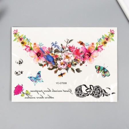 Tattoo on the body color "Flower necklace" 36.5x22 cm