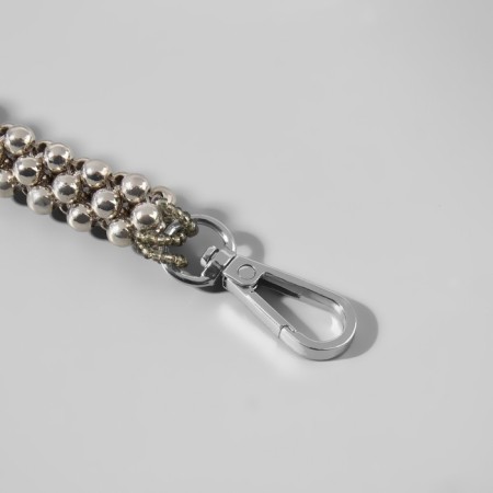 Handle for bag, cord from beads, 28 cm, silver color-2
