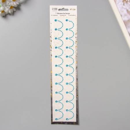 Stick plastic rhinestones "suspensions" blue 35x8 cm