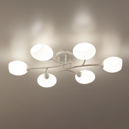 Ceiling chandelier Citilux "Florida" CL148160, 80x55x14.5 cm, 6x60W, E14, white color-11