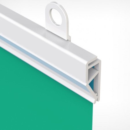 Plastic profile clicking for clicker posters length 600 mm, white color-3