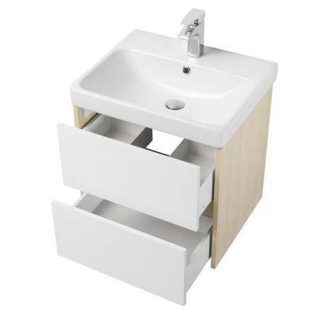 Tumba under the Aquaton sink "Scandy 55", white color, oak Verona-2