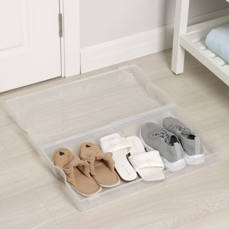 Box for storing shoes "Renome", 61 × 34 × 13 cm, transparent color-1