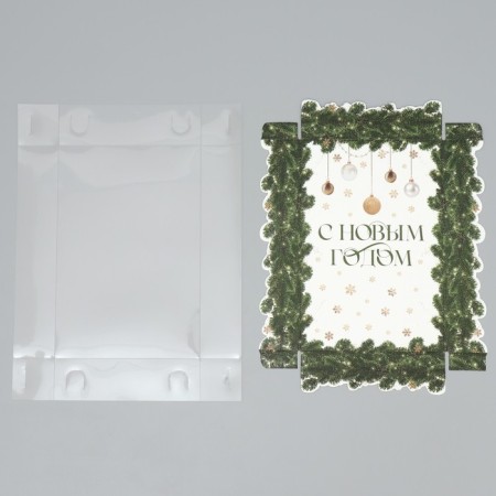 Makarun box “Happy New Year”, branches, 17 x 12 x 3 cm, New Year-6