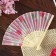 Fan h = 21 cm "flowers", color and pattern mix