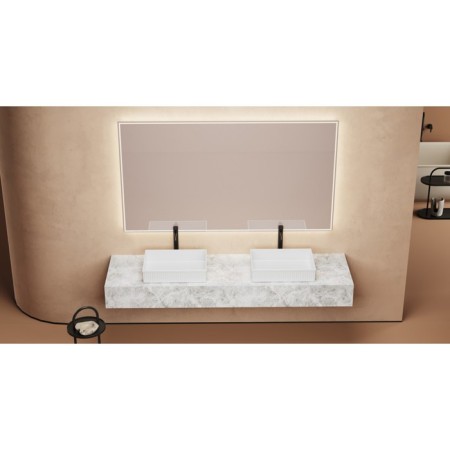 ABBER RECHTECK AC2216 sink, overhead, 510x370x120 mm, white-4