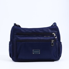 Bag Cross-Bodi with a zipper, blue color