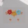 Sticker of rhinestones plastic on the face "Three Flowers" bright colors 14.5x16 cm