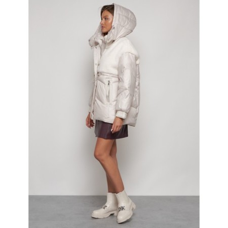 Winter jacket, size 46, beige color-5
