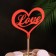 Topper wooden "love" red 12x11 cm