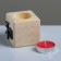 A candle in a wooden candlestick "Cube, hieroglyphs. Harmony", Cherry aroma