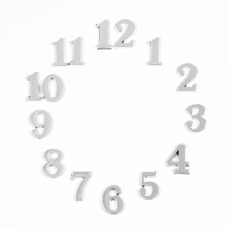 Figures for hours 15 pcs, h-2.5 cm, silver-1