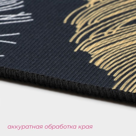 Набор ковриков для дома Доляна «Перья», 2 шт: 40×60, 40×121 см-3