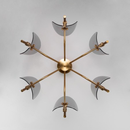 Ceiling chandelier with glass plafones ROCCO, 40W, E14, 67x67x47 cm-3