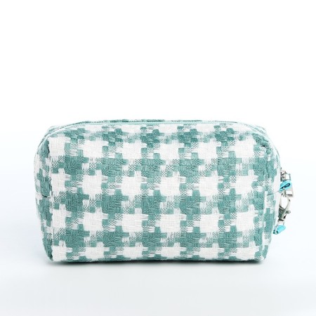 Cosmetic bag with lightning, white/green color-1