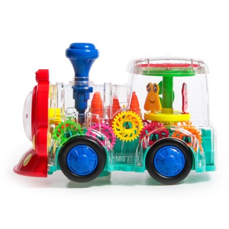 The locomotive "gears", light and sound effects, works from batteries-1