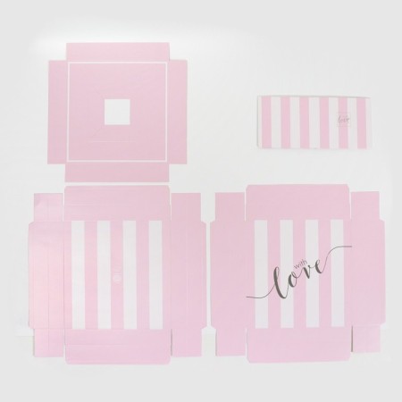 Gift box for flowers with a vase and PVC windows folding, packaging, with love 23 x 30 x 23 cm-4