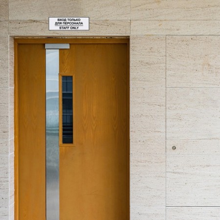 Signs "Entrance only for staff" 100 × 250, adhesive base-1