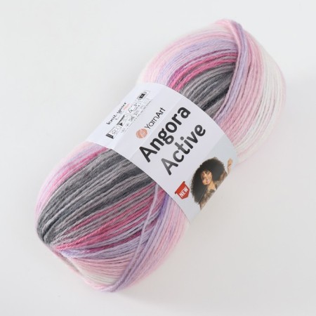 Yarn "Angora Active" 20% wool, 80% acrylic 500m/100g (848 peach-rose-sirn)-1