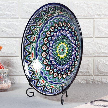 Largan Rishtan ceramics "Patterns", 33 cm, blue-2