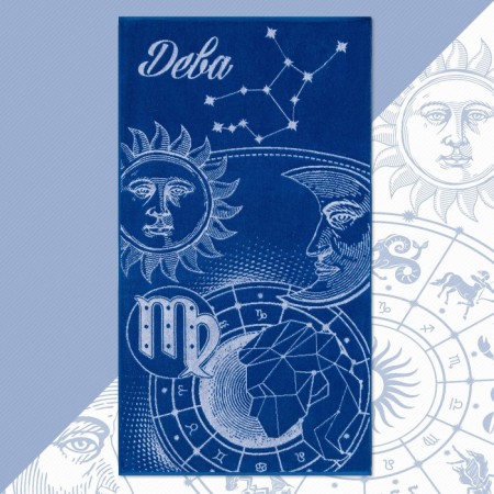 Tensor Ethel towel "Zodiac signs: Virgo" Blue, 67x130 cm, 100% cotton, 420g/m2