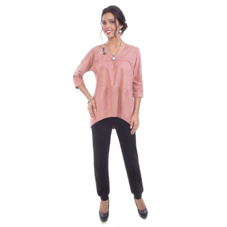 Female blouse, size 48, pink color-1