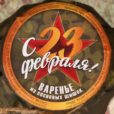 Jam, pine cones "Happy Defender of the Fatherland Day" 100 ml-1
