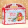 Gift New Year box 26 x 23 x 7 cm with handle