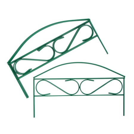 Decorative fence, 37 × 320 cm, 5 sections, metal, green, Greengo-8
