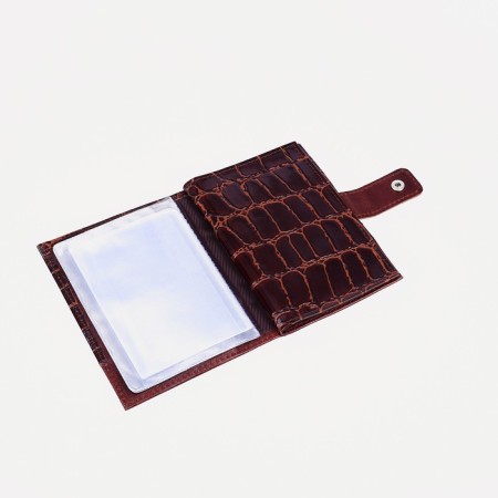 Cover for autoDocations and passports, 4 pockets for cards, brown color-2