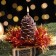 New Year's candle "Bump with spruce decor", 7 cm, brown mix