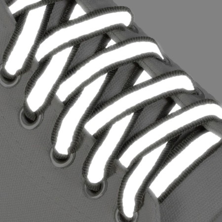 Shoe shoes, steam, flat, with a reflective strip, 10 mm, 70 cm, color gray color-2