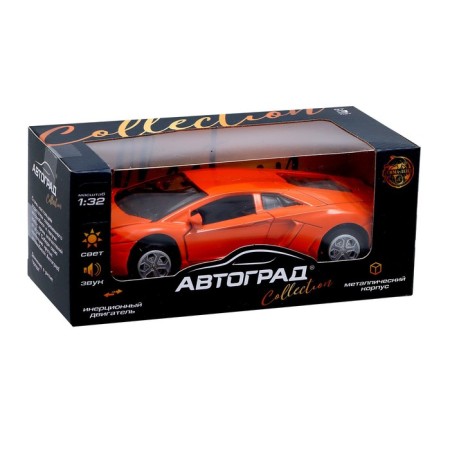 Metal machine "Supercar", inertial, light and sound, scale 1:32-4