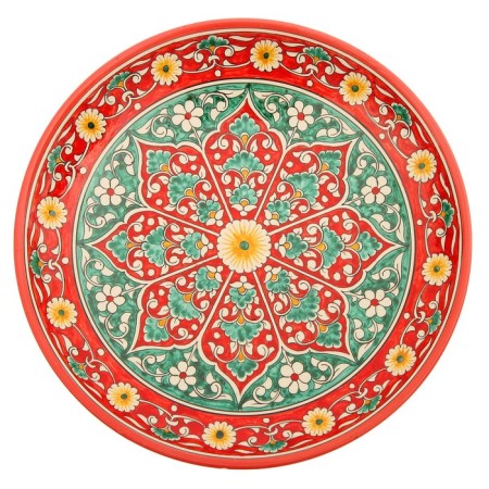 Largan Rishtan ceramics "Flowers", 31 cm, red-1