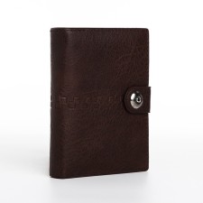 Male purse on Magnet, 3 in 1, for bills, auto documents and passports, brown color