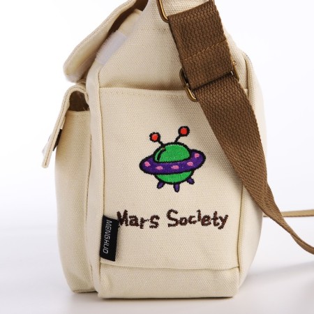 Youth bag with zipper, milk color-4