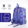 School backpack from textiles on lightning, 3 pockets, blue color