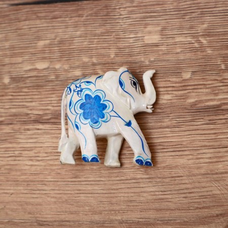 Souvenir "Elephant - Flower painting" Wood 8 cm-3