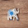 Souvenir "Elephant - Flower painting" Wood 8 cm