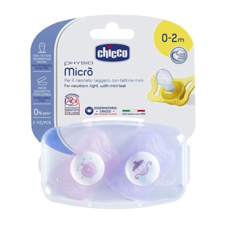 Silicone orthodontic micro dummy, set 2 pcs., 0 to 2 months, for the princess-2