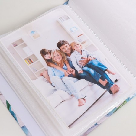 Photo album in 100 photos 10x15 cm, plastic. sheets "Flora Art" bells-3