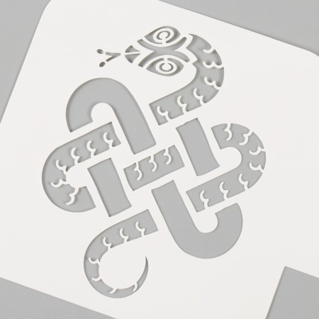 Plastic stencil "wise snake", size 9x9 cm-2